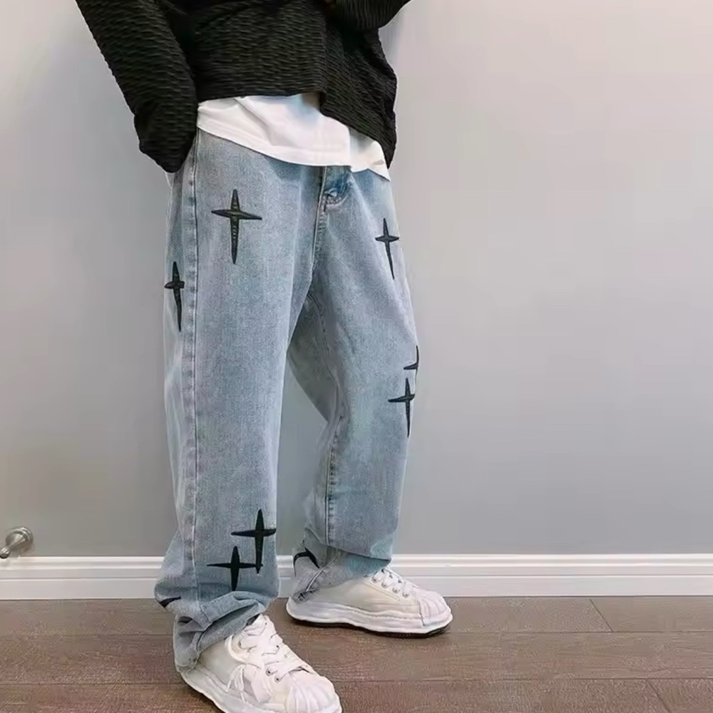 MENS PRINT STREETWEAR JEANS